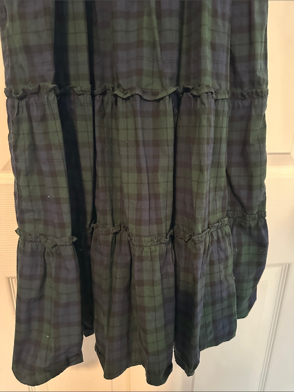J. Crew Blackwatch Plaid Maxi Dress - Dark Green and Navy - Picture 4 of 8